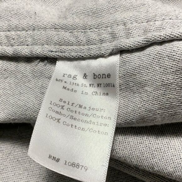 rag & bone Front Button Denim Shirt Dress with 4 pockets. 100% Cotton. - Picture 12 of 17